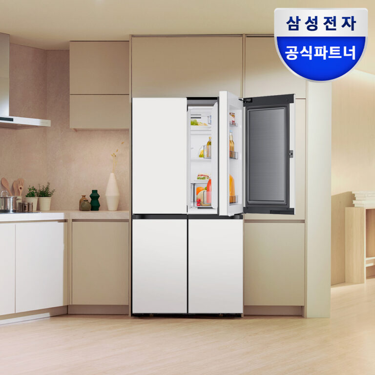 [혜택가199만원대] 삼성 비스포크 AI 냉장고 4도어 902L 1등급 푸드쇼케이스 에센셜 화이트(RM70F90M1ZD)
