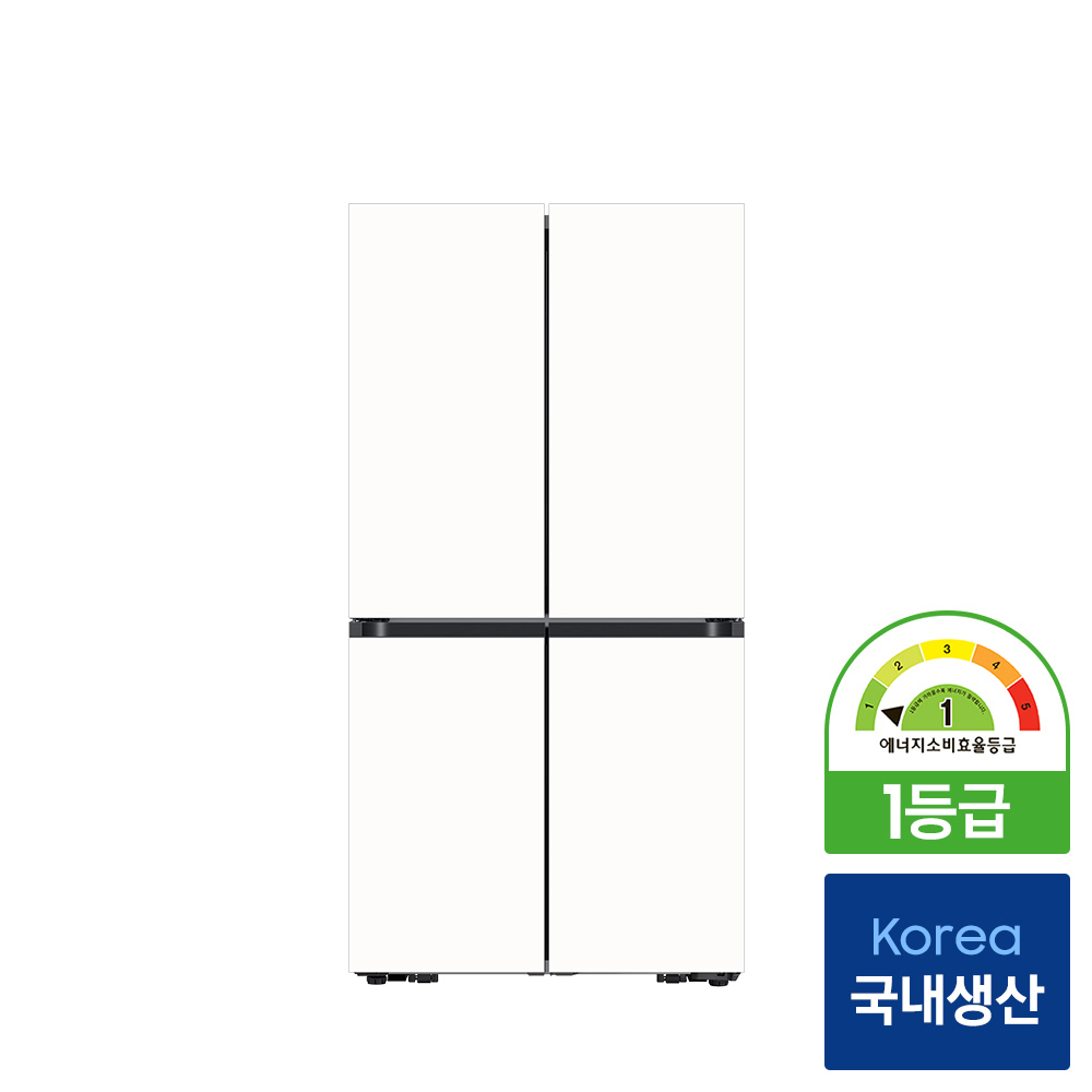 [혜택가199만원대] 삼성 비스포크 AI 냉장고 4도어 902L 1등급 푸드쇼케이스 에센셜 화이트(RM70F90M1ZD)