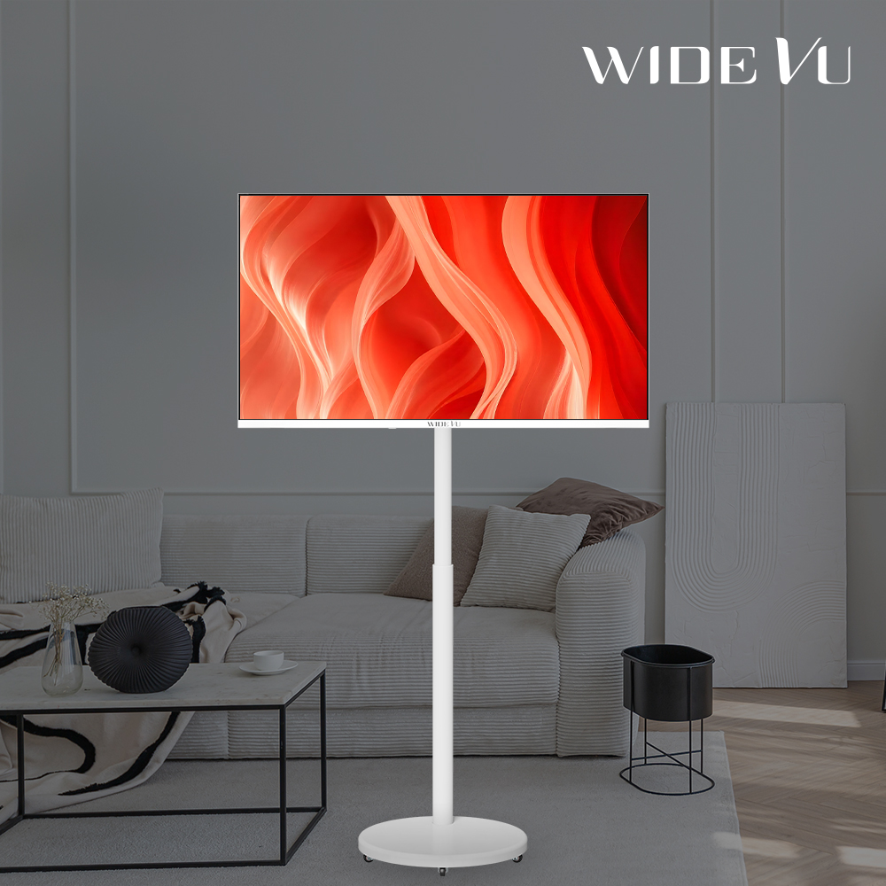 와이드무빙뷰 화이트에디션 삼탠바이미V3 셋트 QLED 81cm(32인치) FHD 스마트 이동식 TV 유압식 높이조절 중소바이미 자가설치