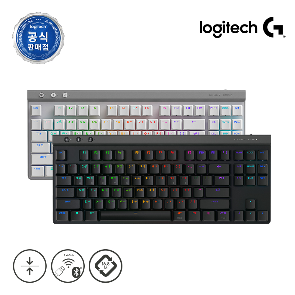 [슈퍼적립] 로지텍코리아 공식 G515 LIGHTSPEED TKL 무선 게이밍키보드 블랙, 적축
